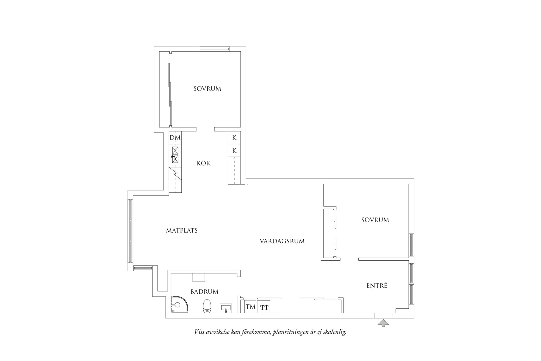 Planritning 1 Klippan 1H