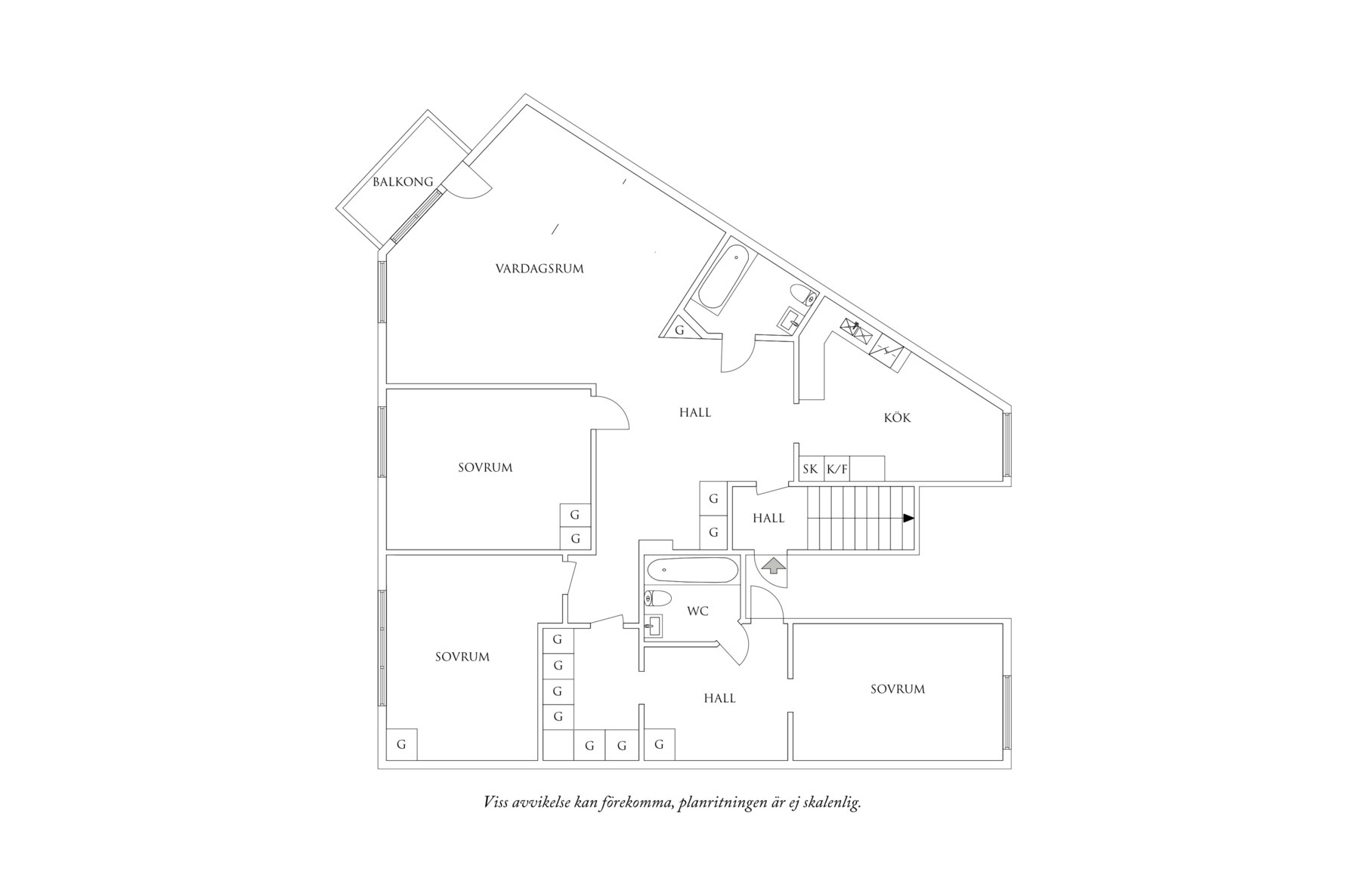 Planritning 1 Wrangelsgatan 4B