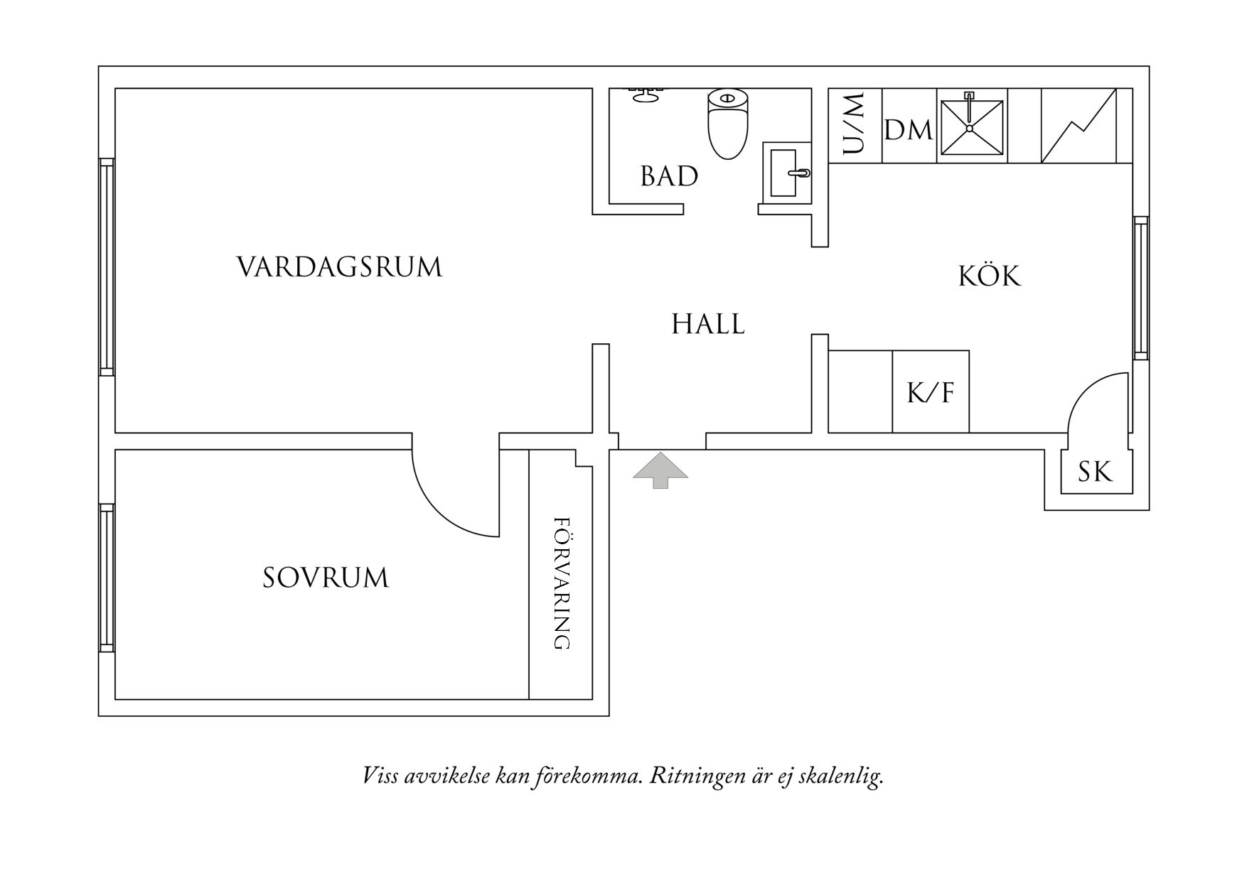Planritning 1 Lilla Fridhemsgatan 6C