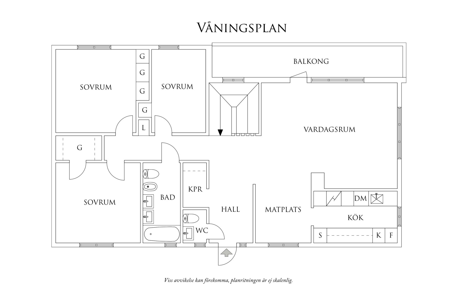 Planritning 1 Askims kyrkväg 57A