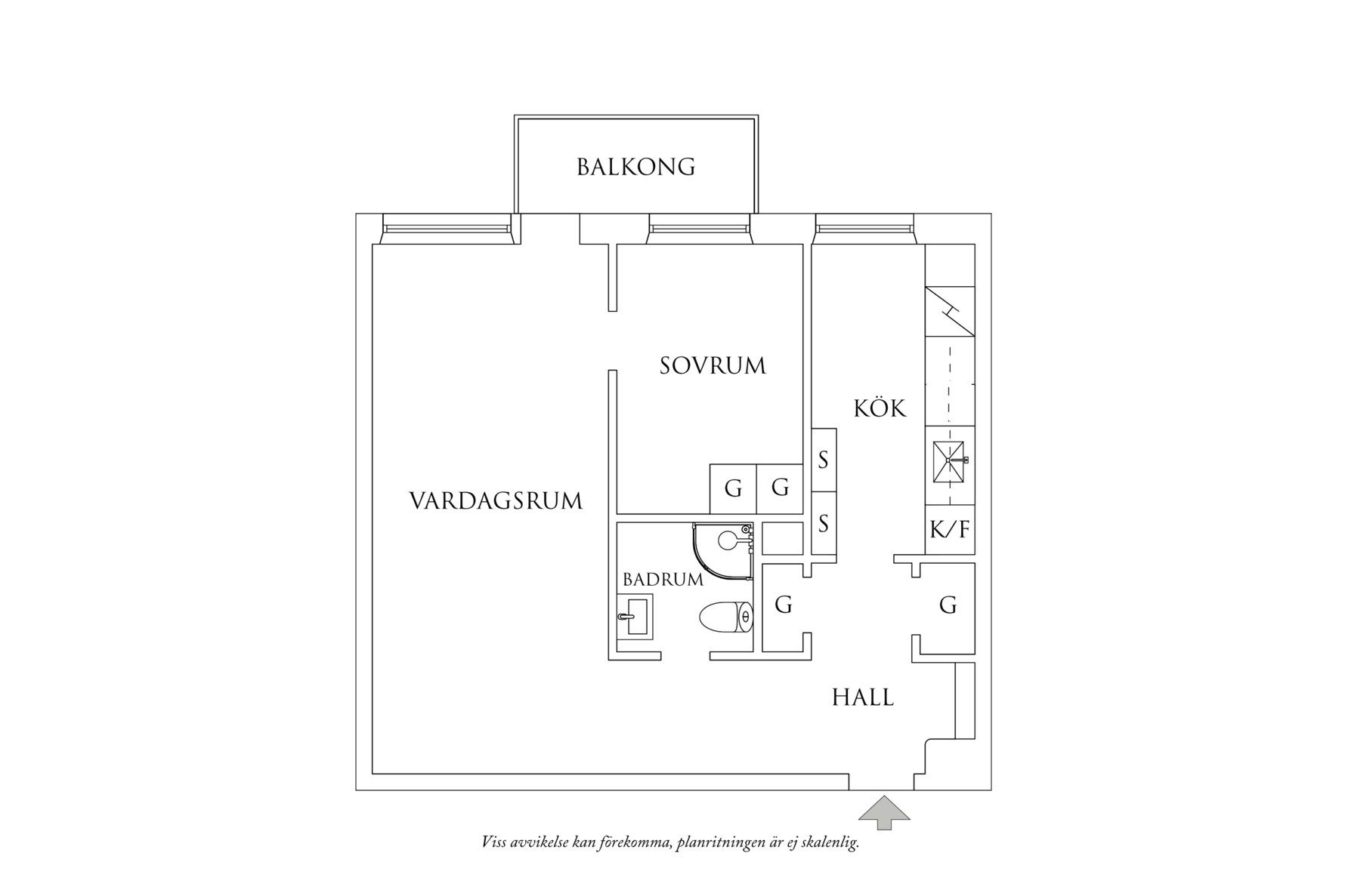 Planritning 1 Gibraltargatan 58