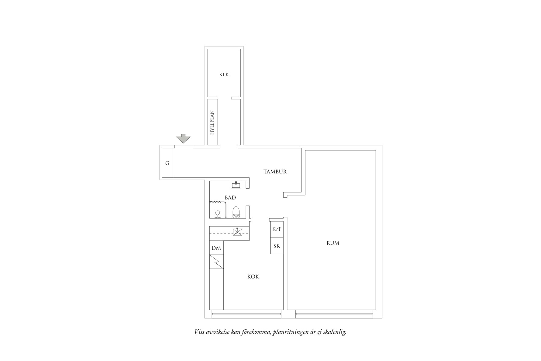 Planritning 1 Eklandagatan 23C