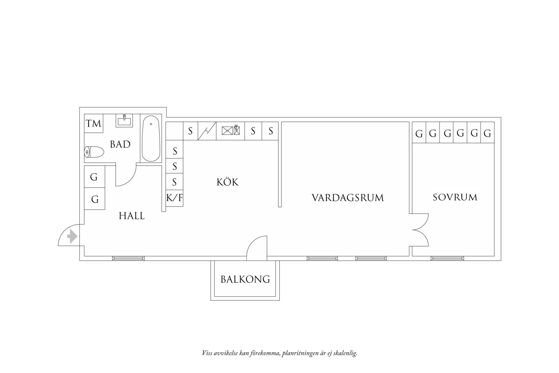 Planritning 1 Chalmersgatan 3B