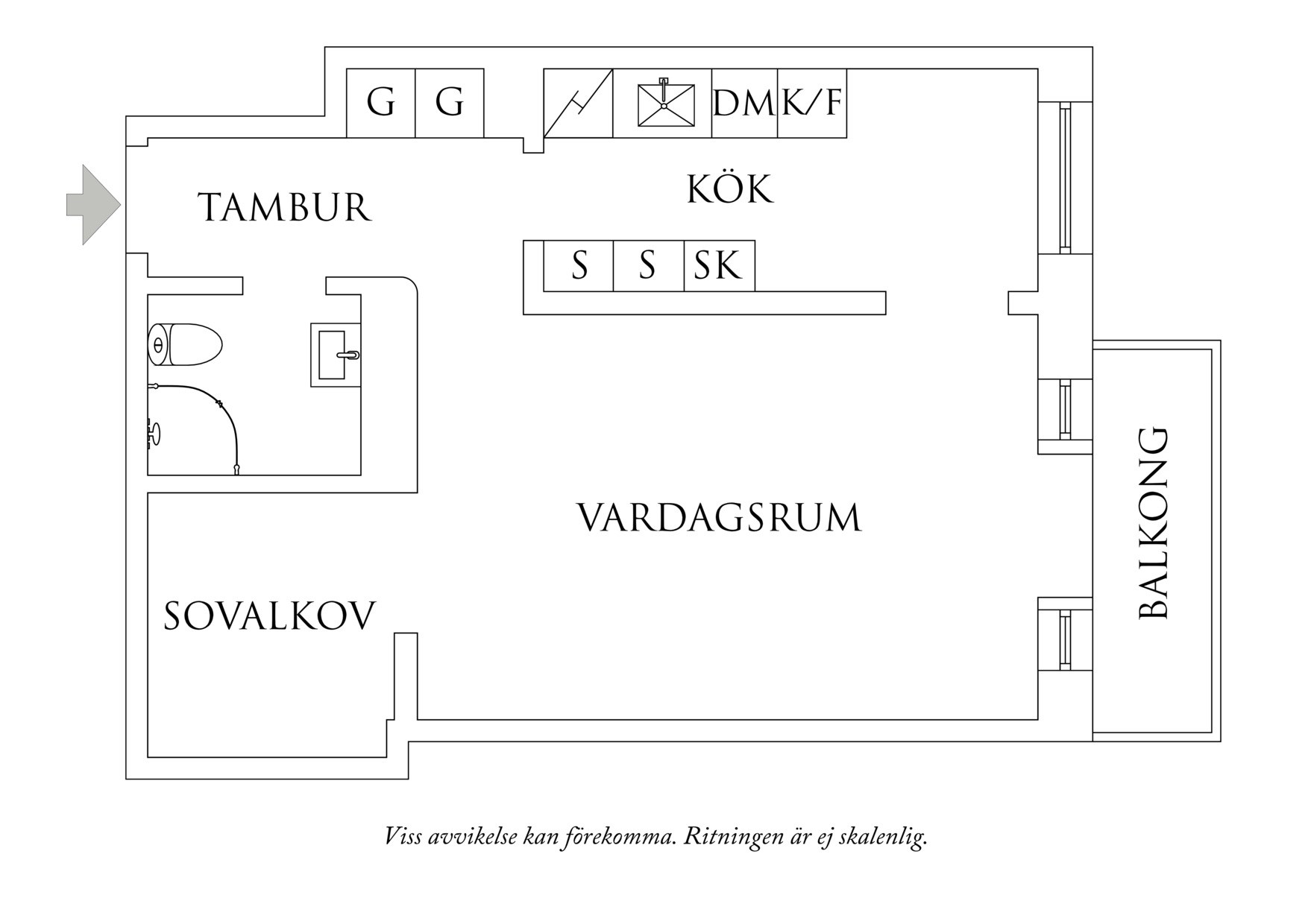 Planritning 1 Arkivgatan 6 vån 5/5