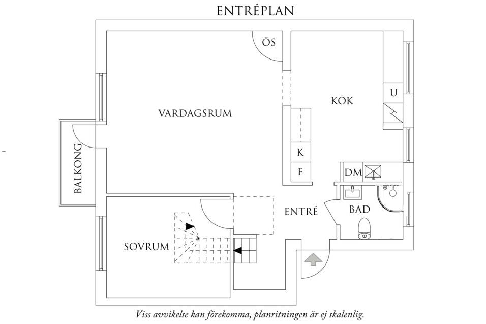 Planritning 1 Skillnadsgatan 60E