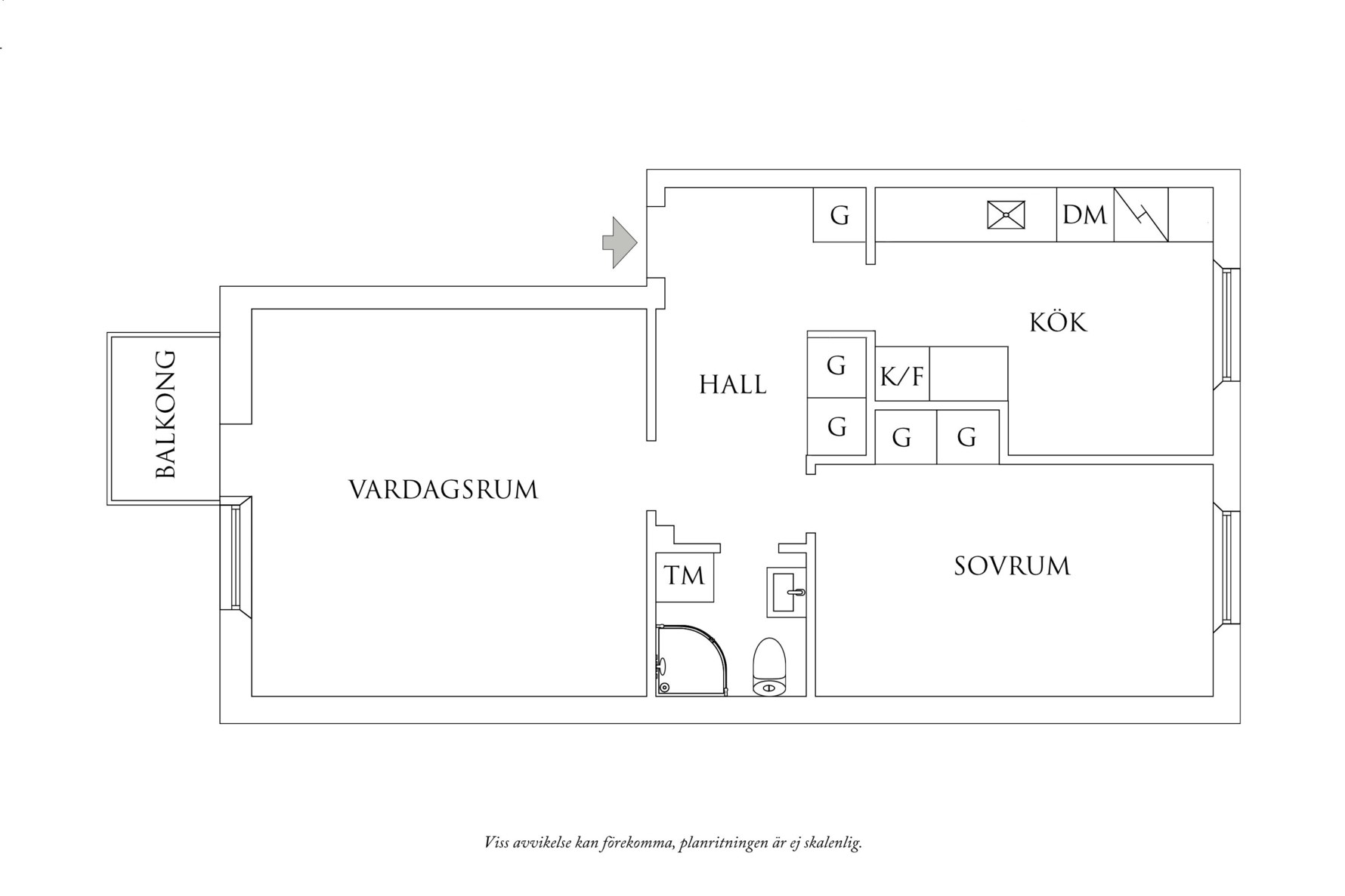 Planritning 1 Fredriksdalsgatan 5D