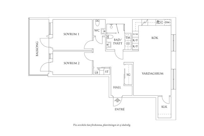 Planritning 1 Ebbe Lieberathsgatan 27E