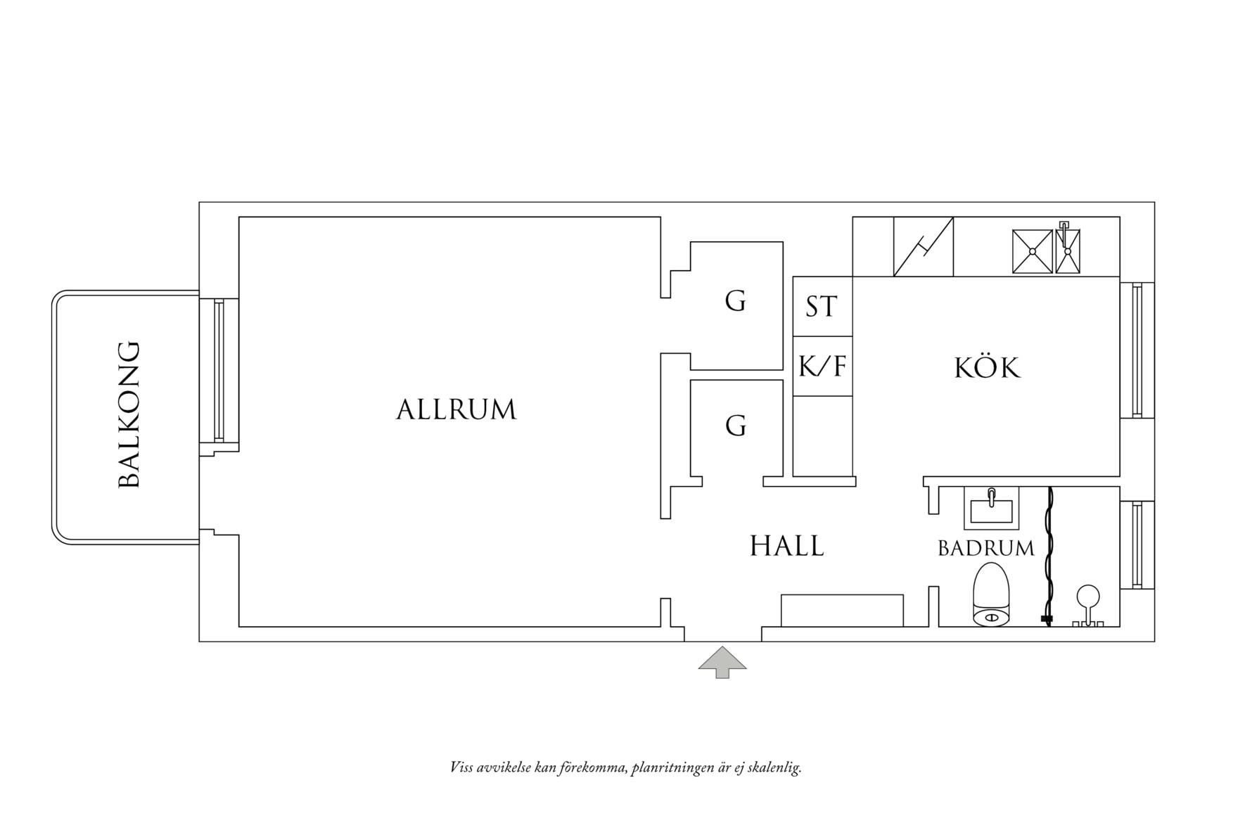 Planritning 1 Fricksgatan 2A