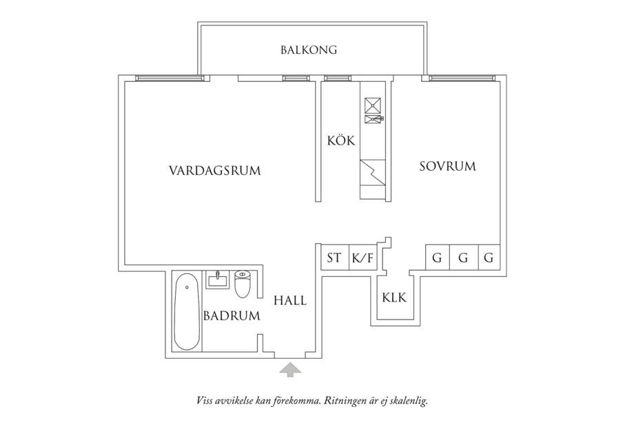 Planritning 1 Palmstedtsgatan 3A