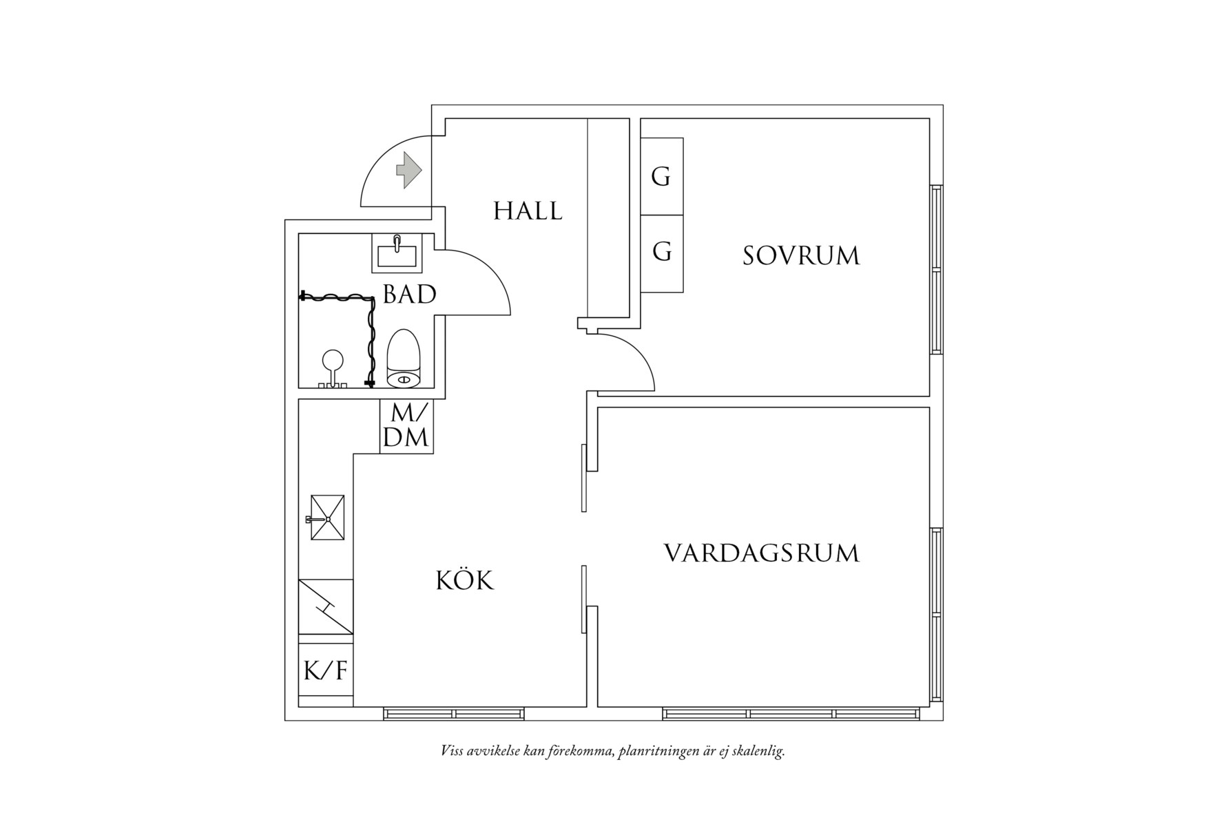 Planritning 1 Eklandagatan 23A