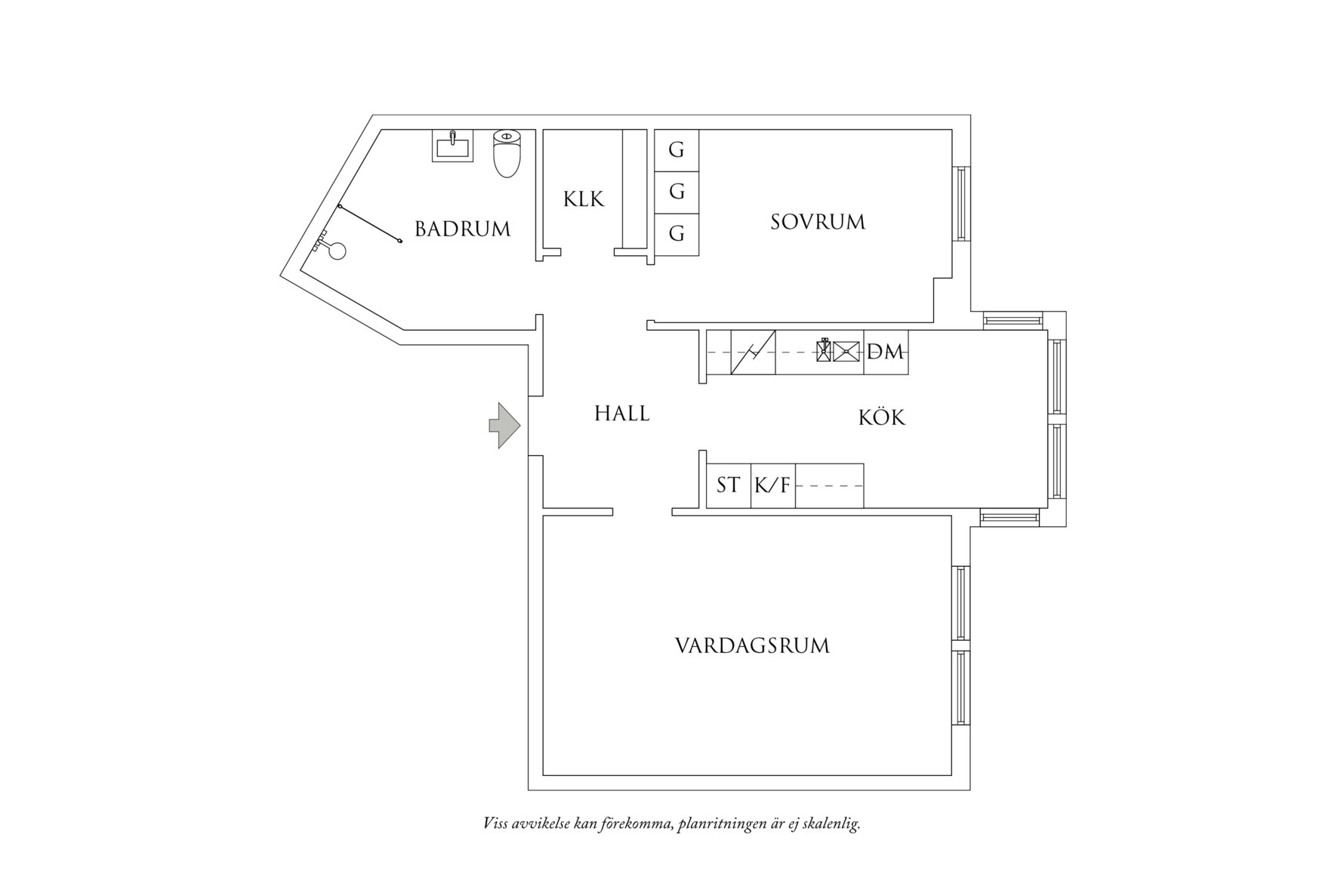 Planritning 1 Övre Husargatan 11