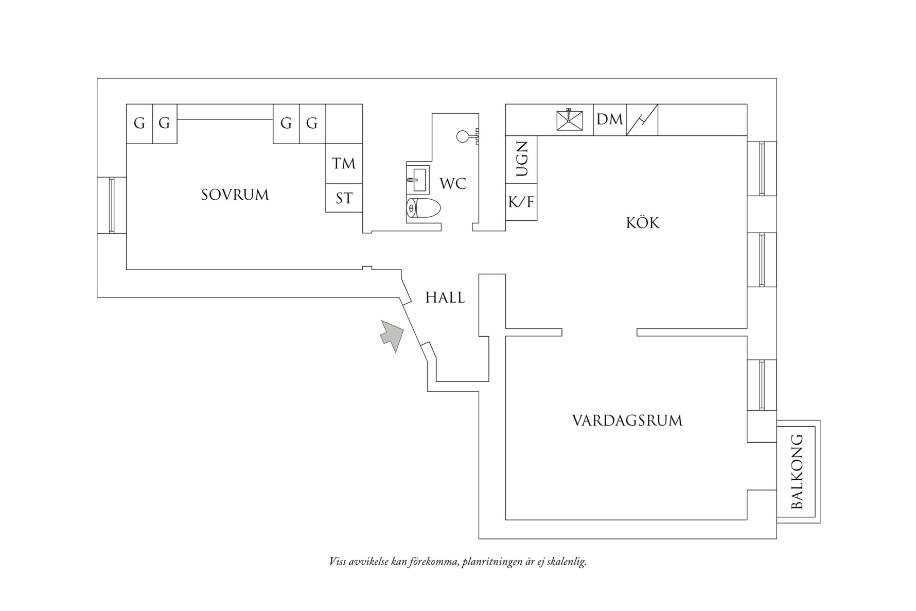 Planritning 1 Kastellgatan 18A