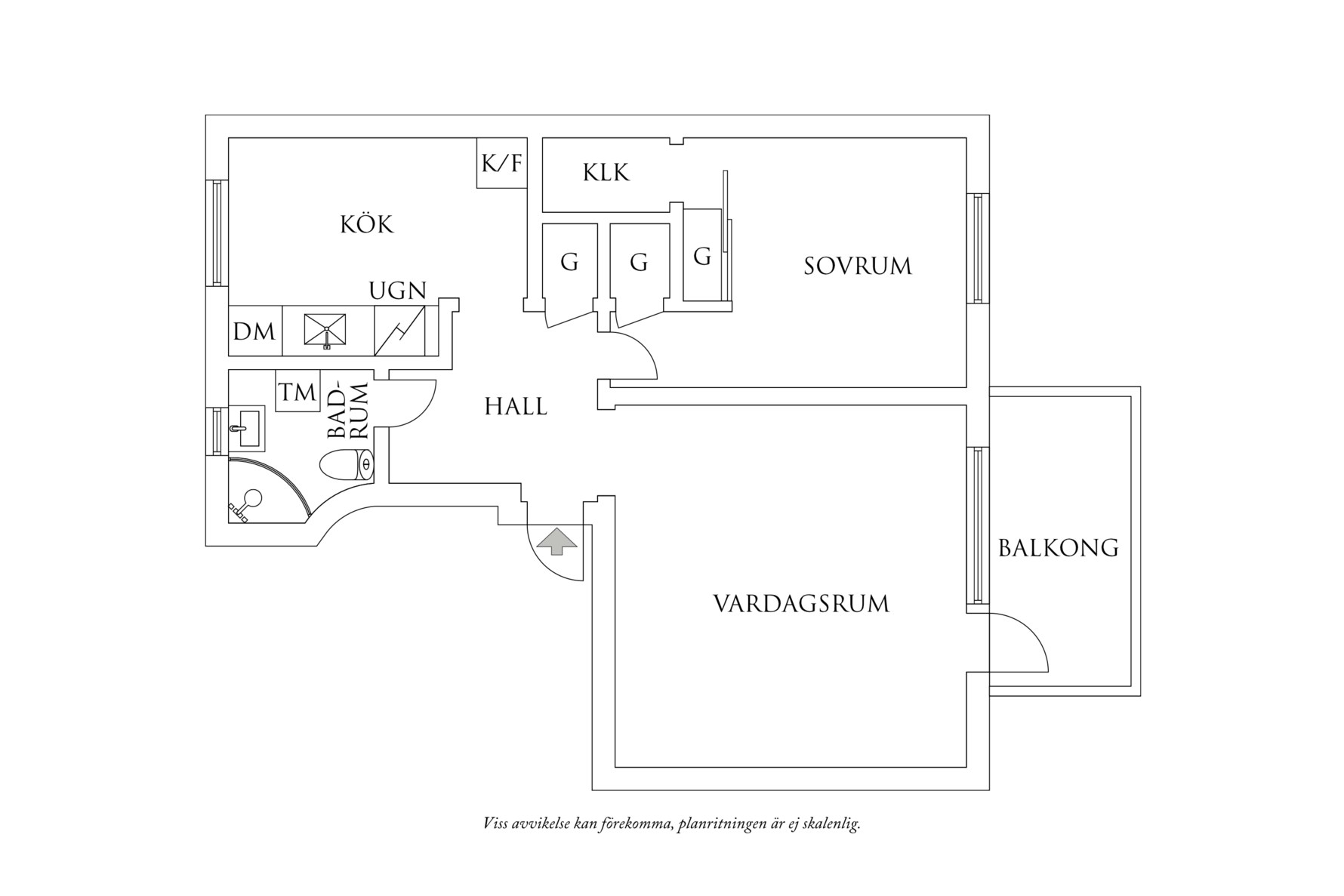 Planritning 1 Lars Kaggsgatan 47C