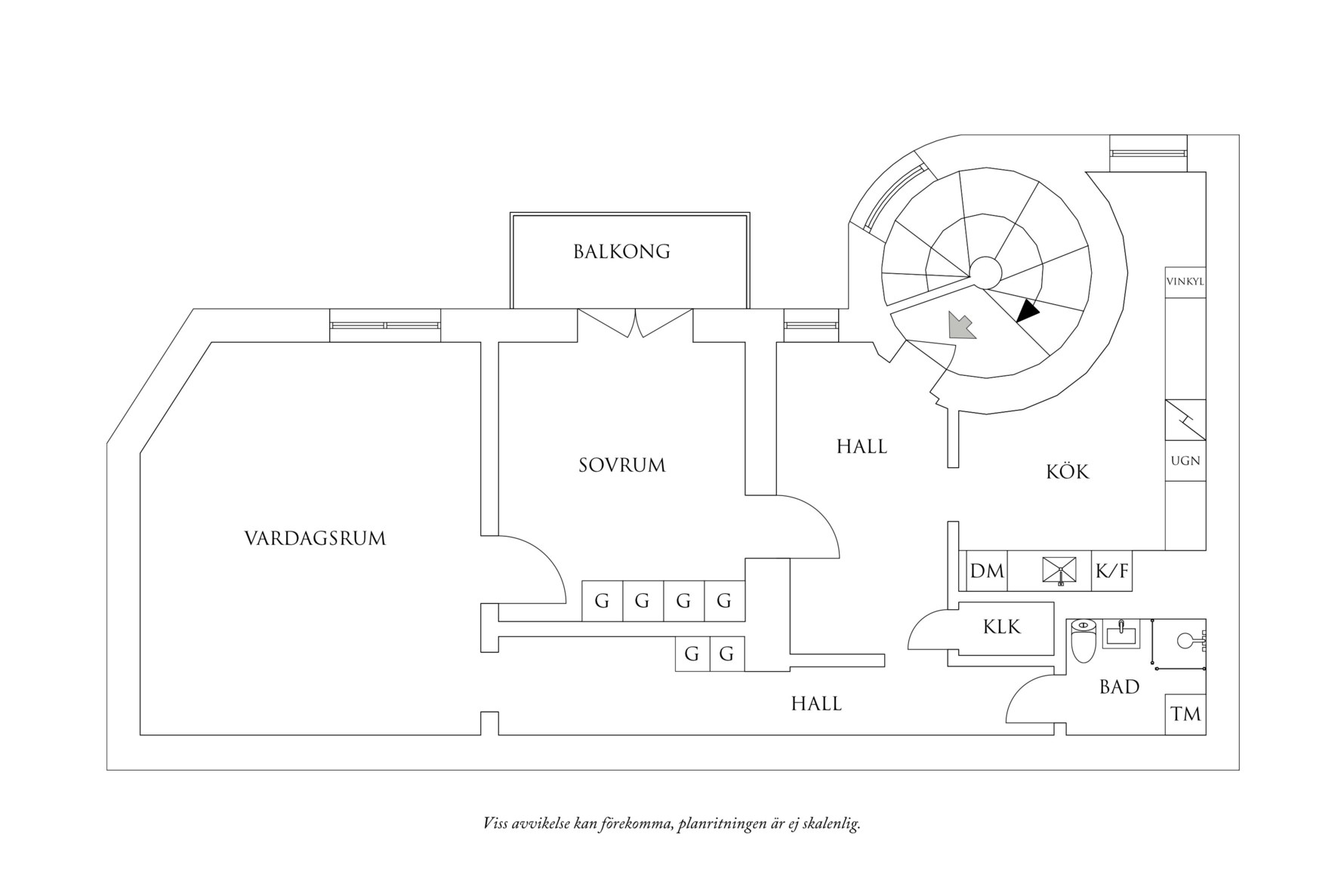 Planritning 1 Chalmersgatan 27D