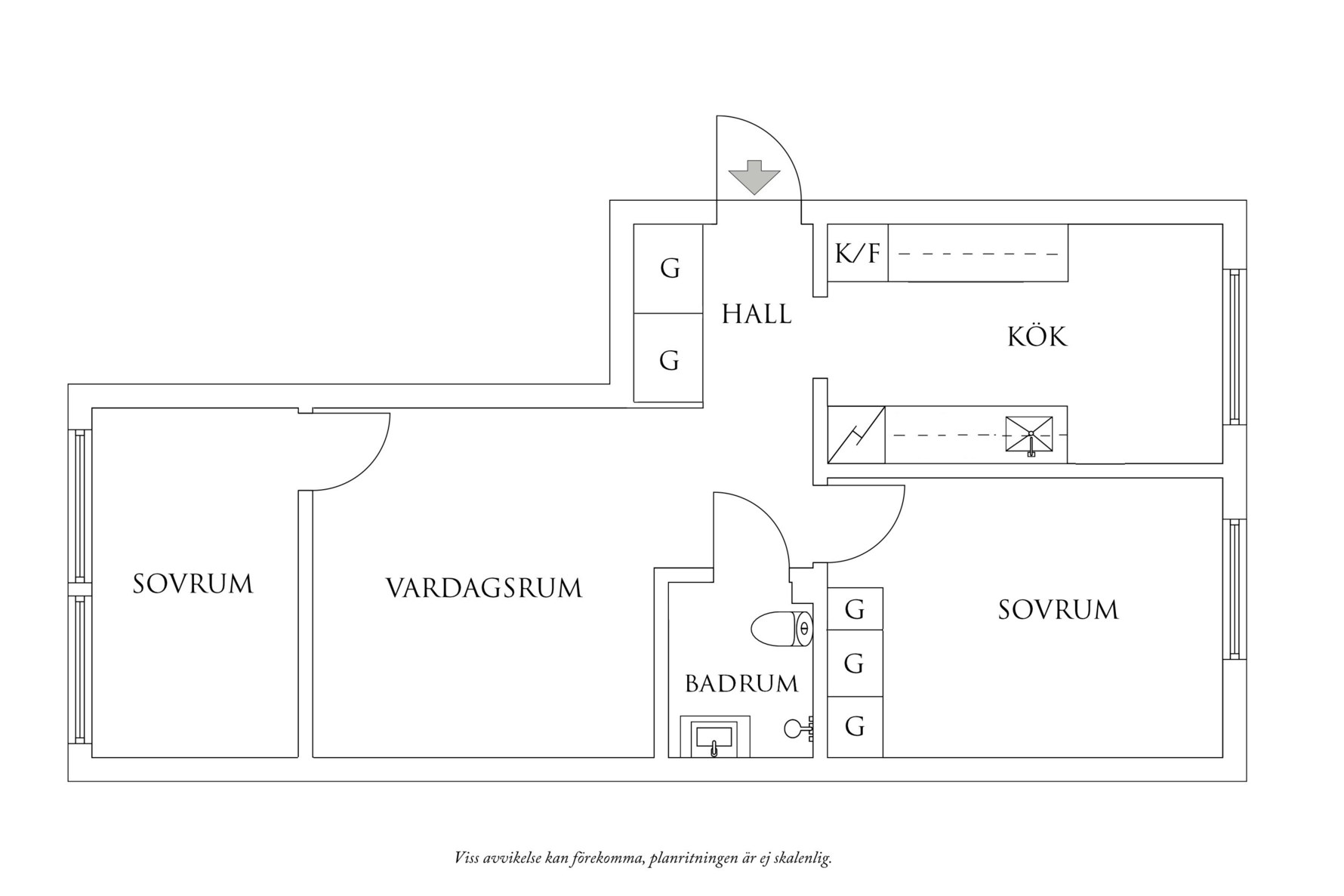 Planritning 1 Gibraltargatan 21D