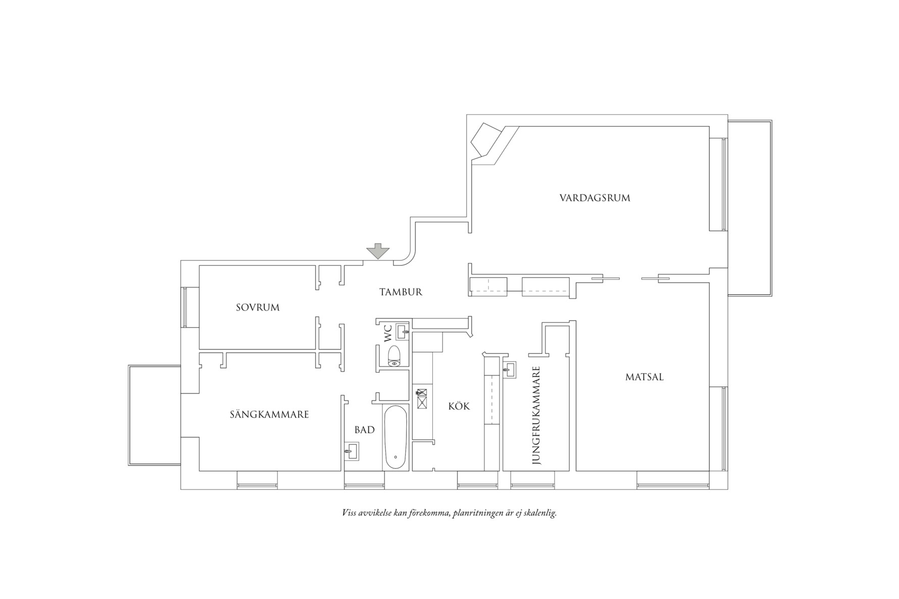 Planritning 1 Lilla bergsgatan 1A