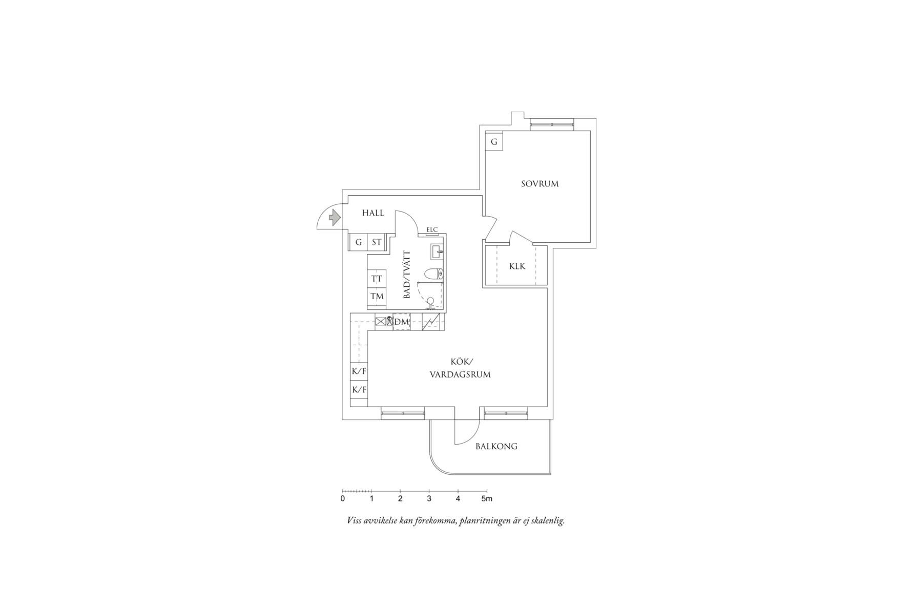 Planritning 1 Hedtångsvägen 5B
