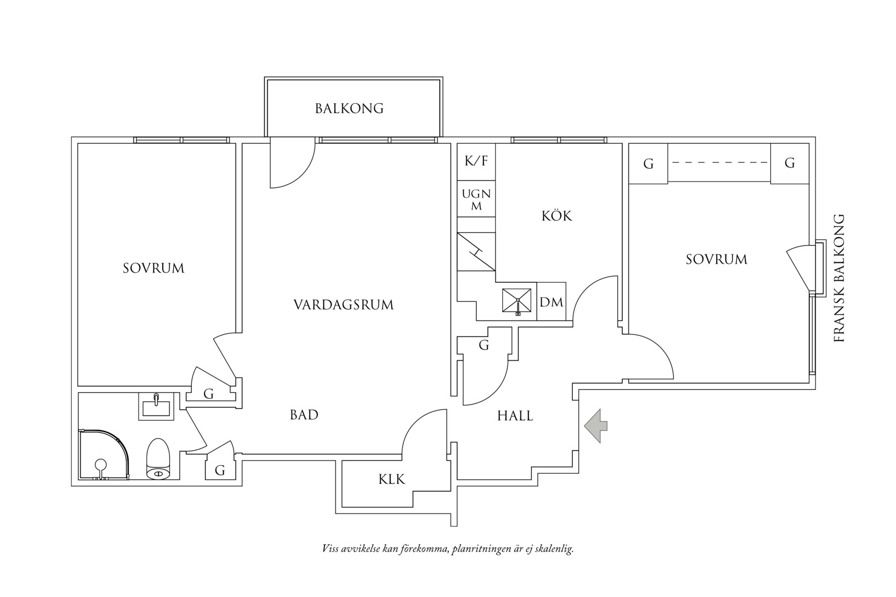 Planritning 1 Gibraltargatan 19D