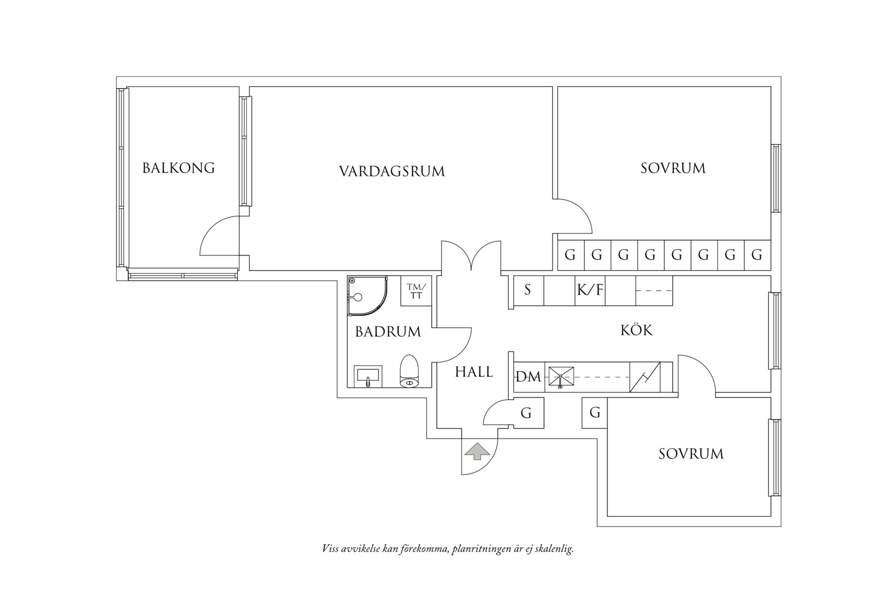 Planritning 1 Ridspögatan 5A