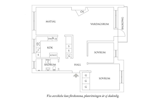Planritning 1 Kvarngärdesgatan 1A