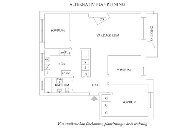 Planritning 2 Kvarngärdesgatan 1A