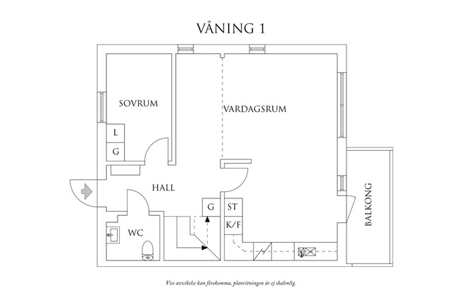 Planritning 1 Hvilan 1A