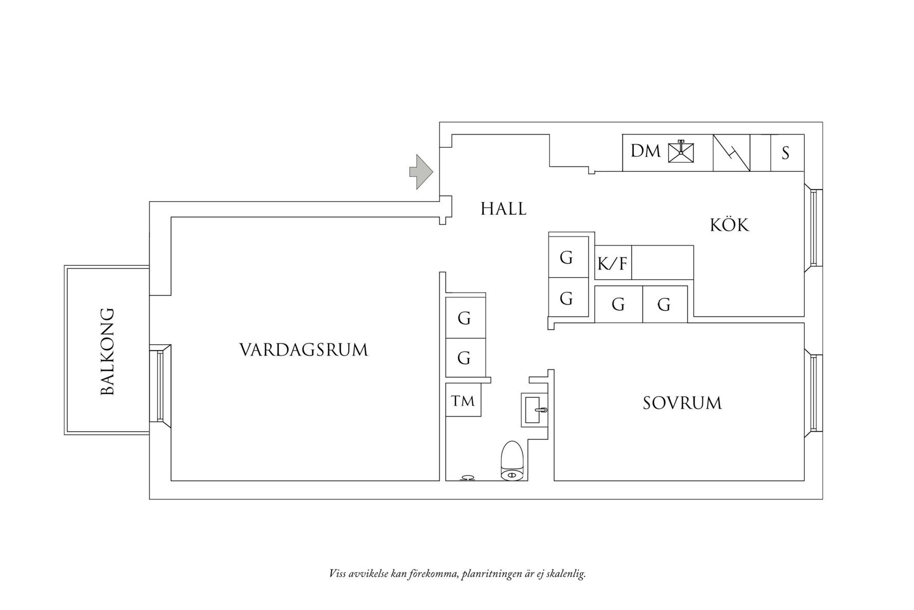Planritning 1 Fredriksdalsgatan 5C