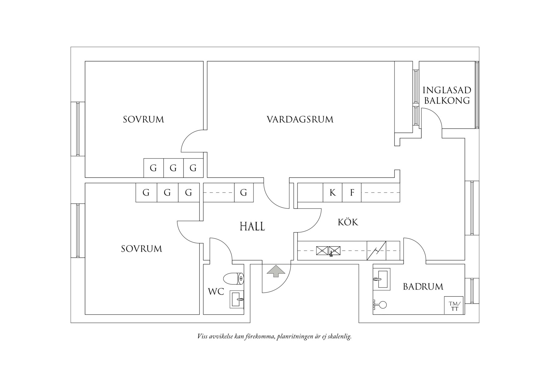 Planritning 1 Ridspögatan 6C
