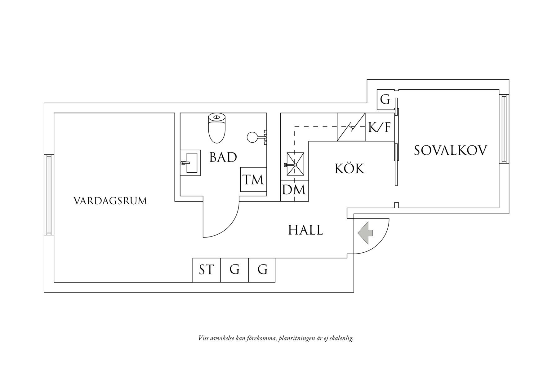 Planritning 1 Pilegårdsgatan 18D