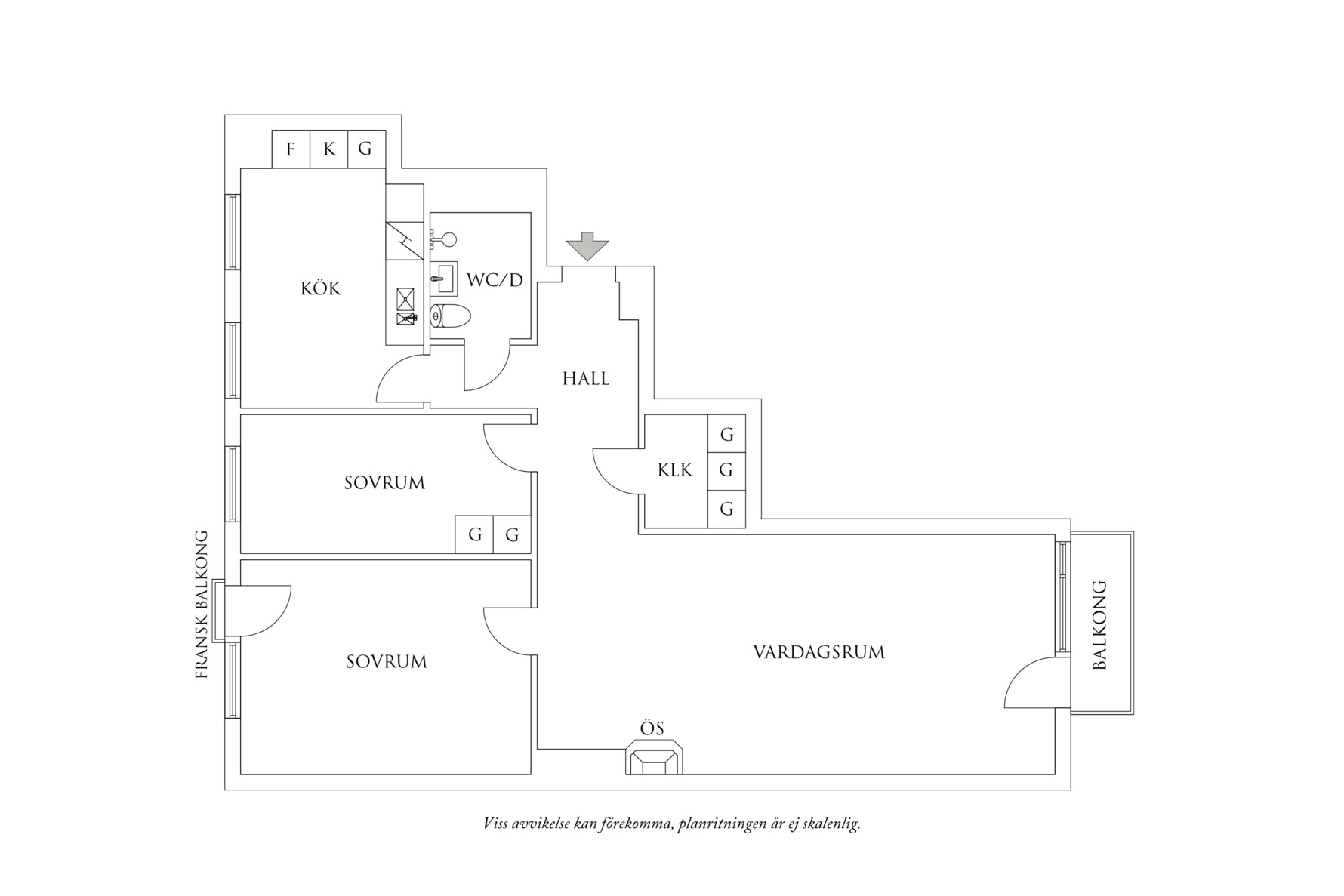 Planritning 1 Gibraltargatan 38