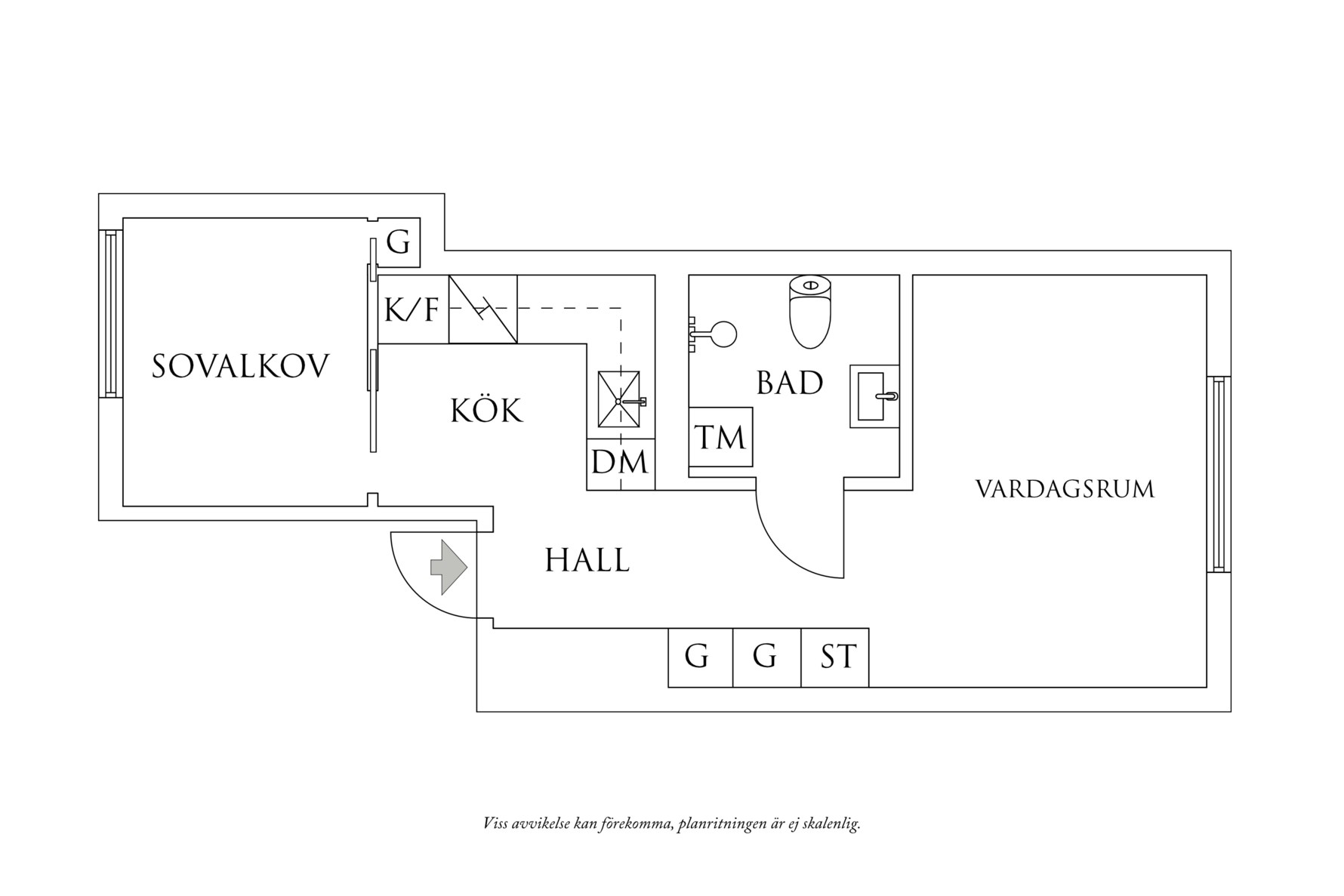 Planritning 1 Pilegårdsgatan 18D