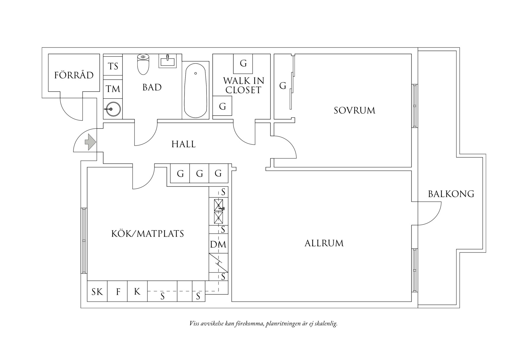 Planritning 1 Timmerslätt 30B