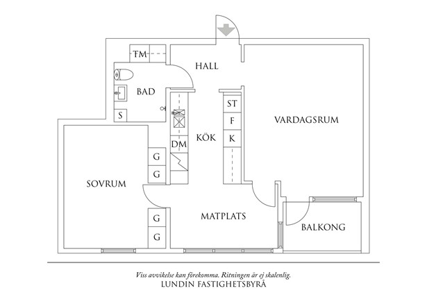 Planritning 1 Övralidsgatan 19