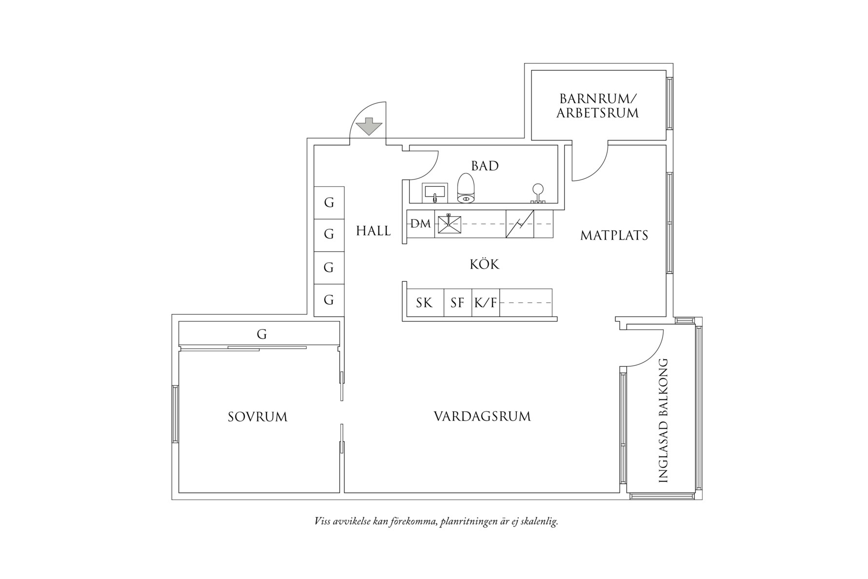 Planritning 1 Varmblodsgatan 2B