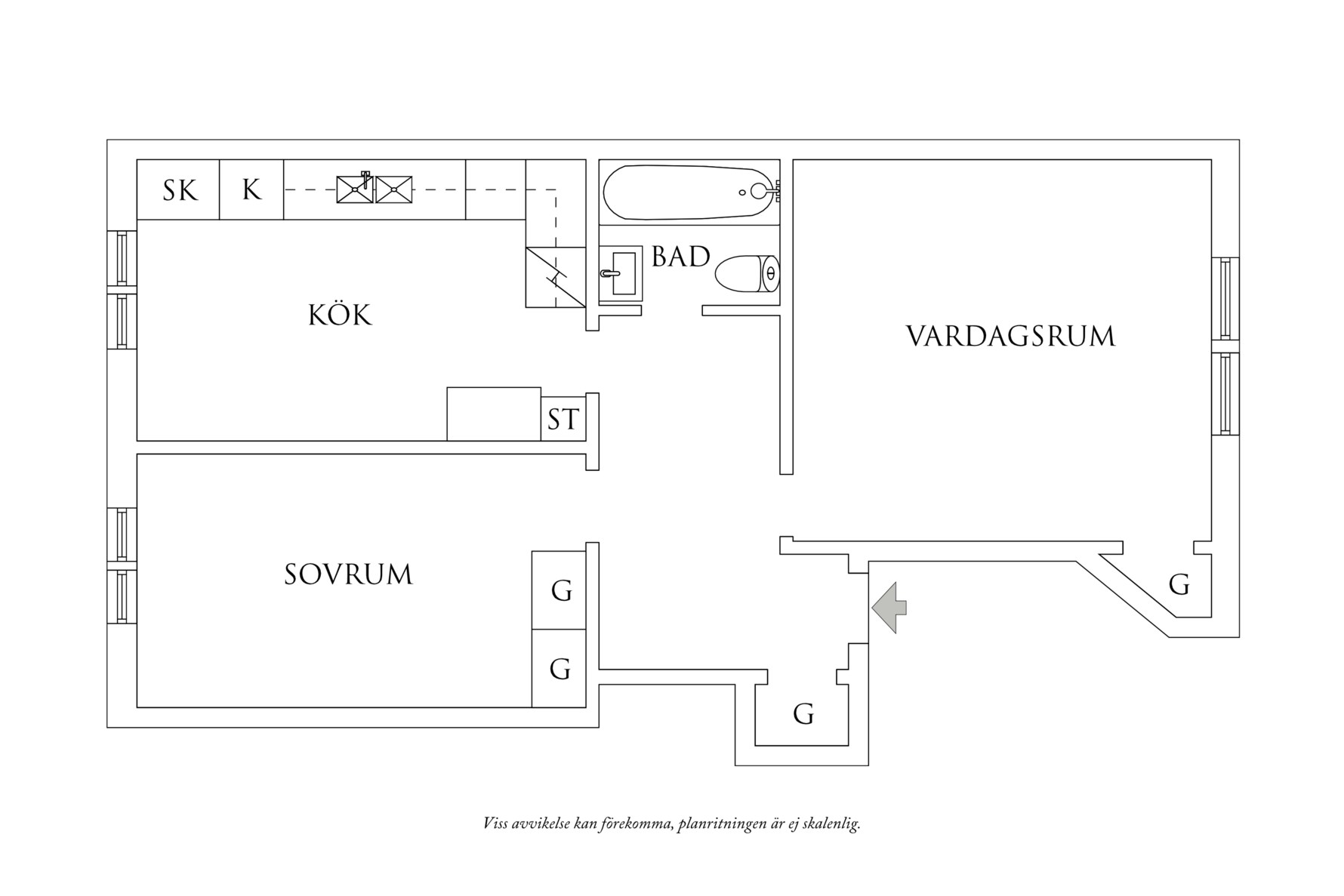 Planritning 1 Dammgatan 3