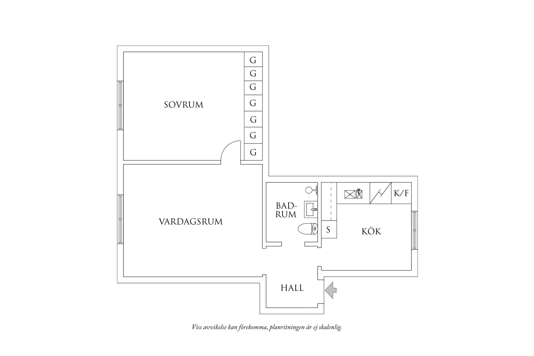 Planritning 1 Pilegårdsgatan 18C