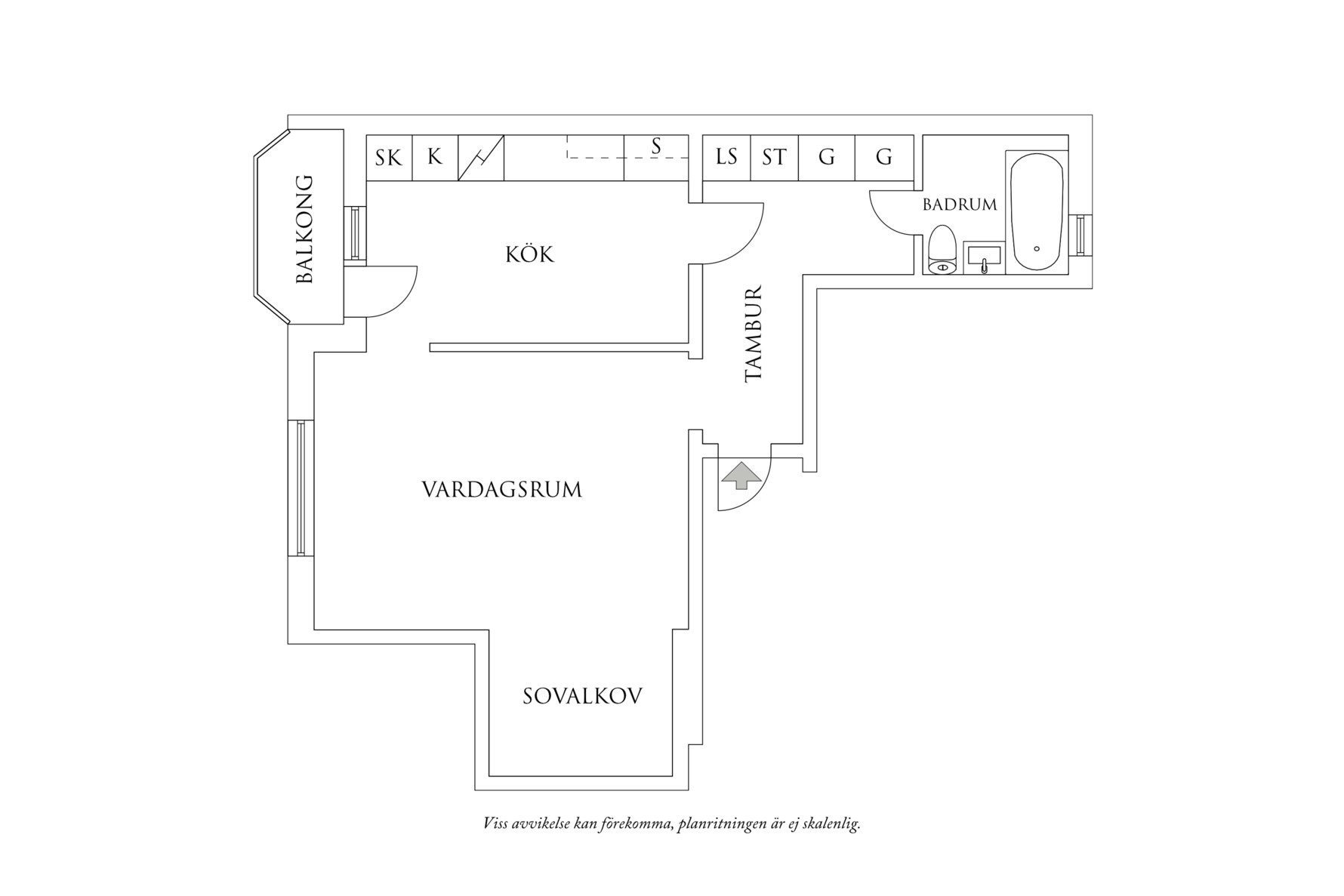 Planritning 1 Vantgatan 3G