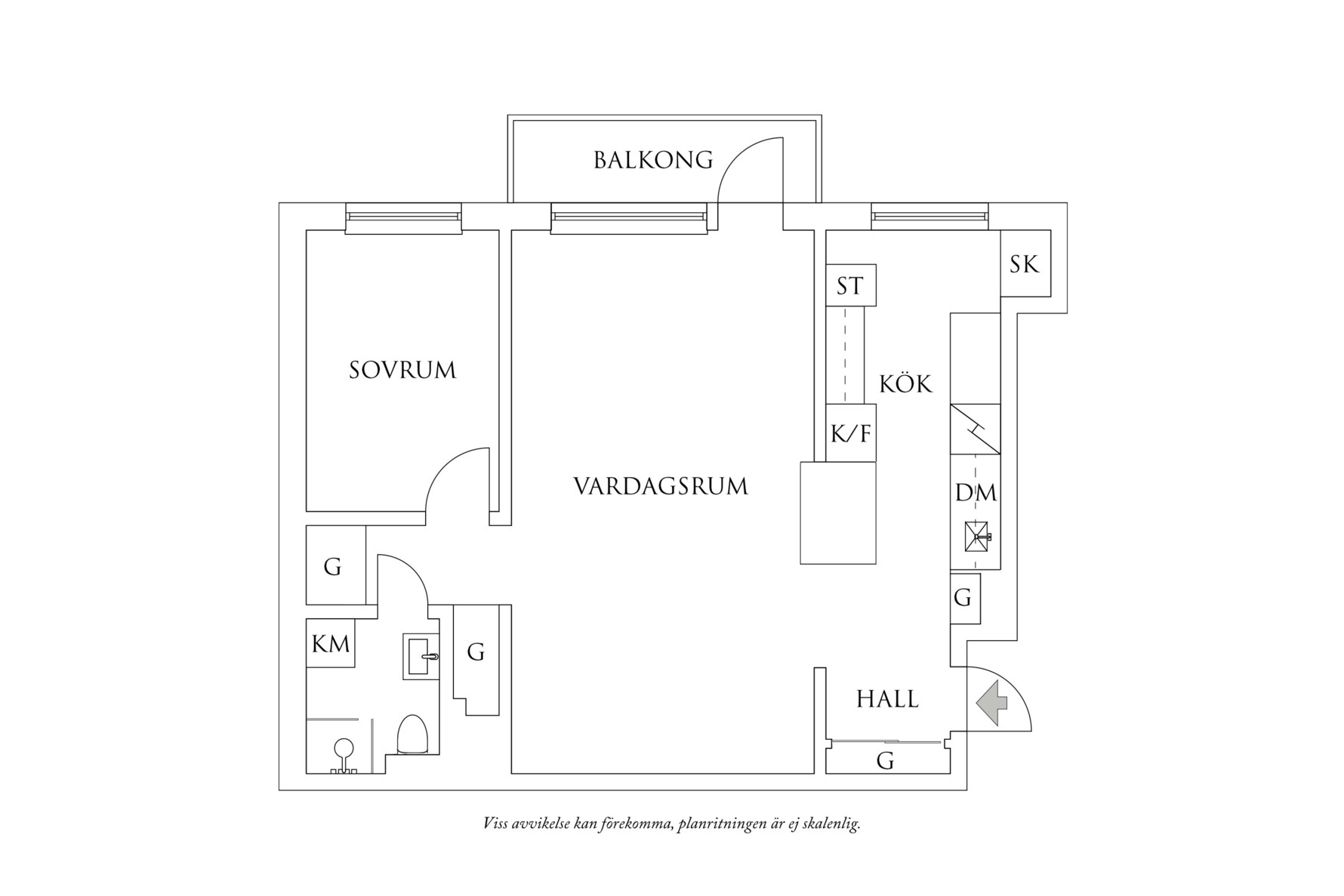 Planritning 1 von Gerdesgatan 3