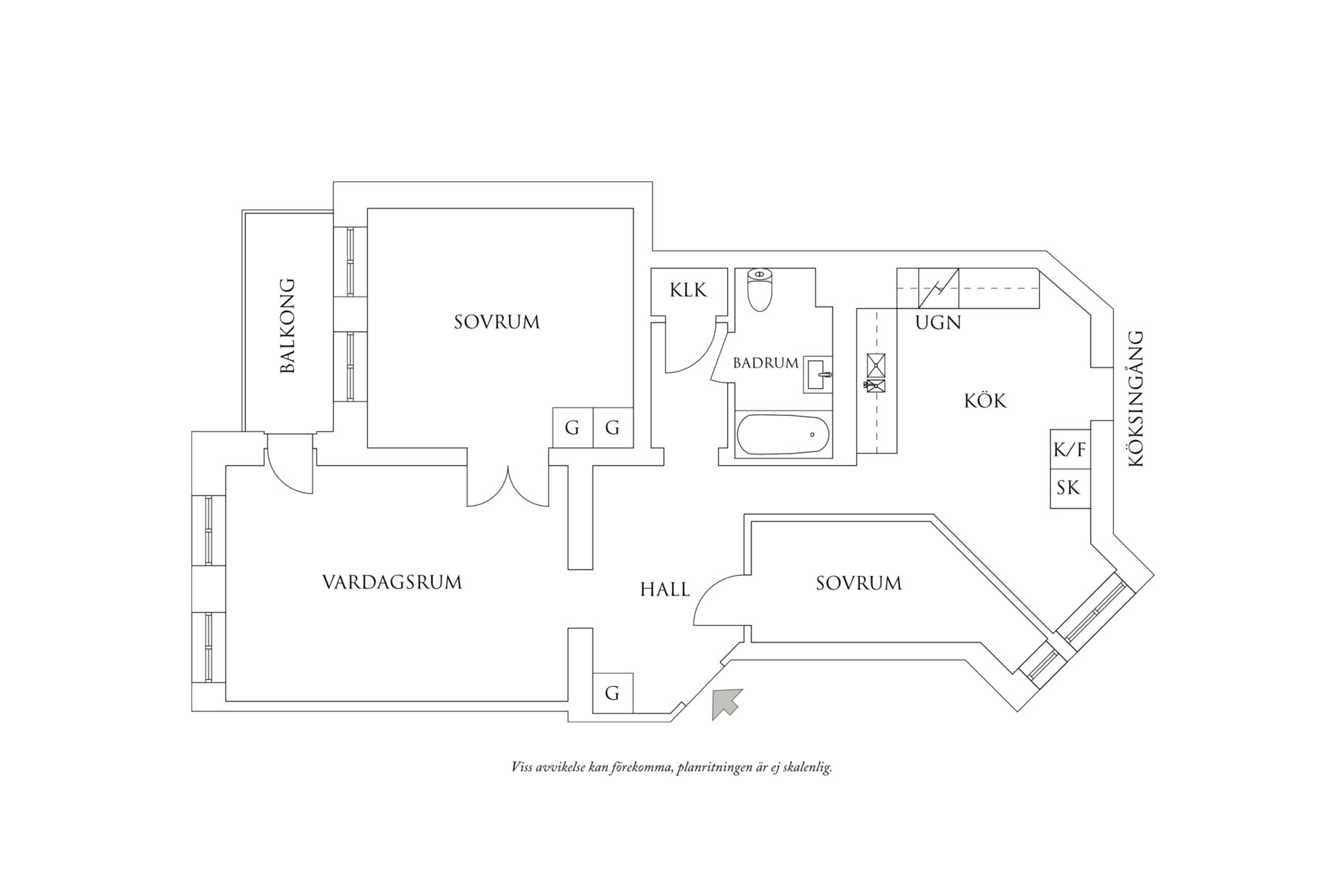 Planritning 1 Linnégatan 40
