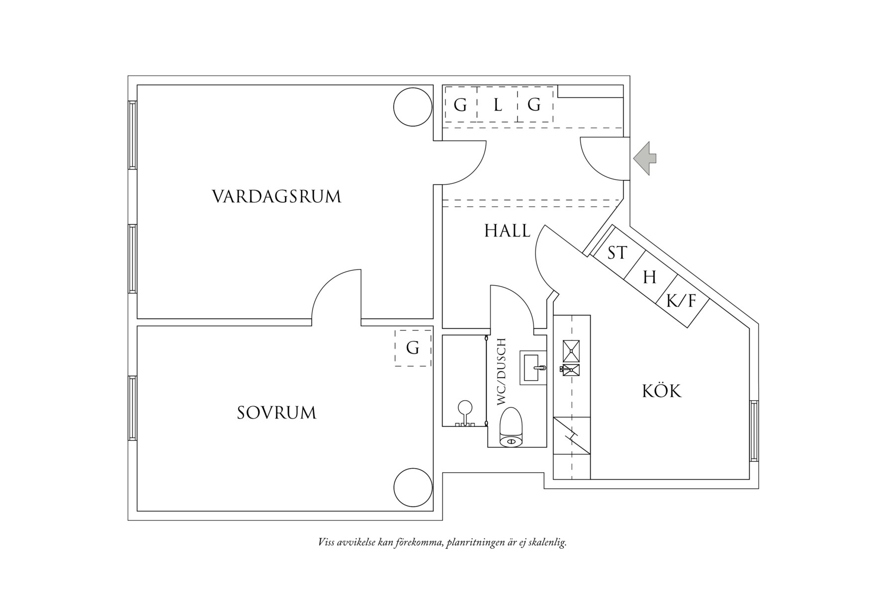Planritning 1 Kaptensgatan 24B
