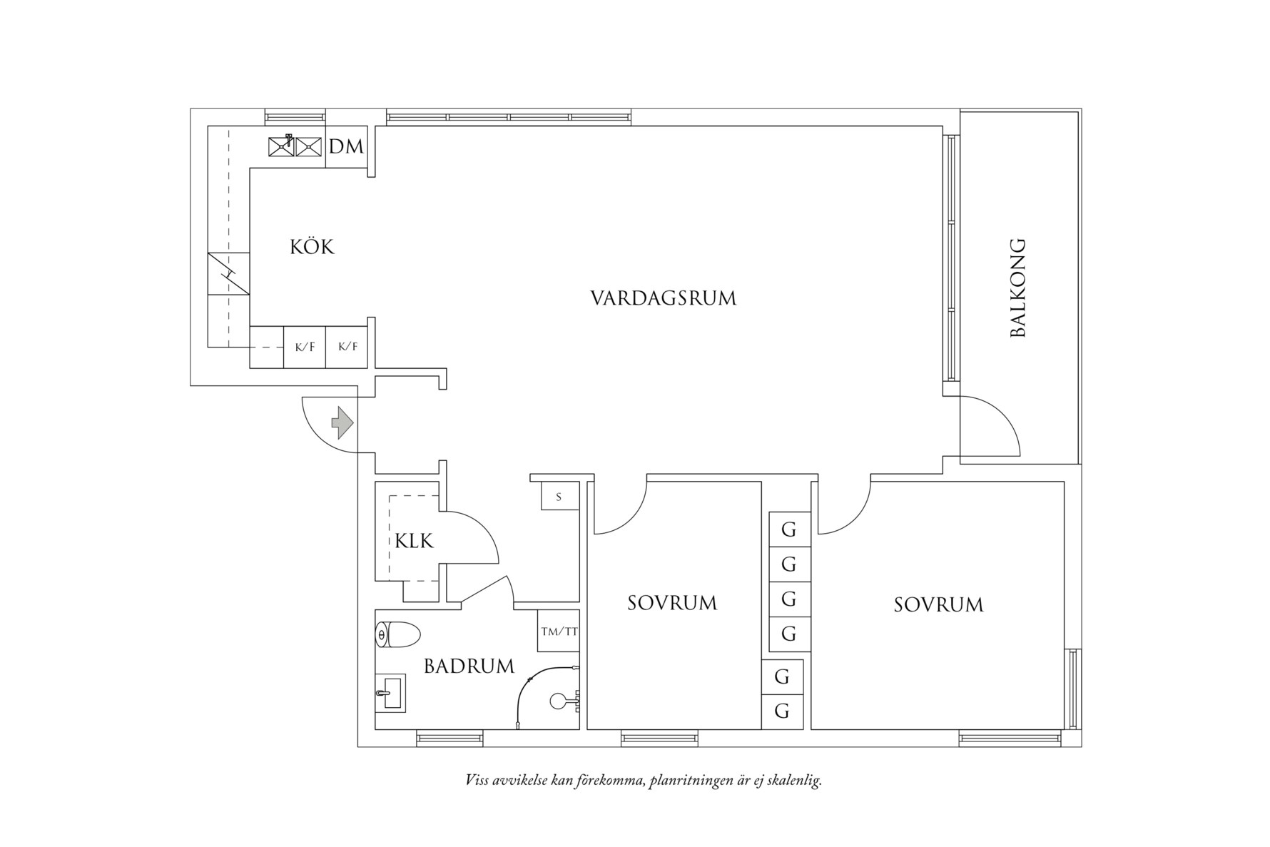Planritning 1 Kaggeledsgatan 38B