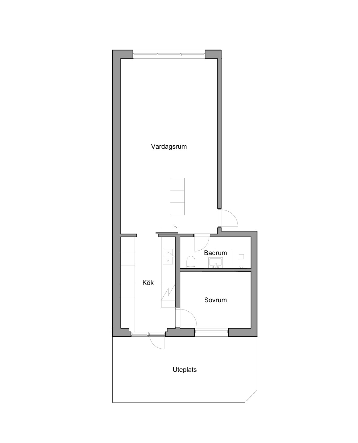 Planritning 1 Distansgatan 19