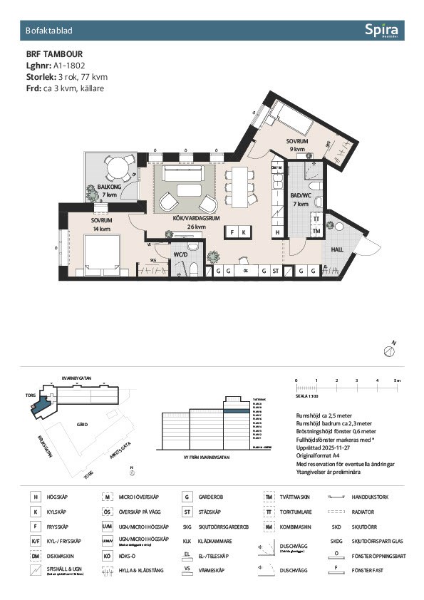Planritning 1 Kvarnbygatan 4A