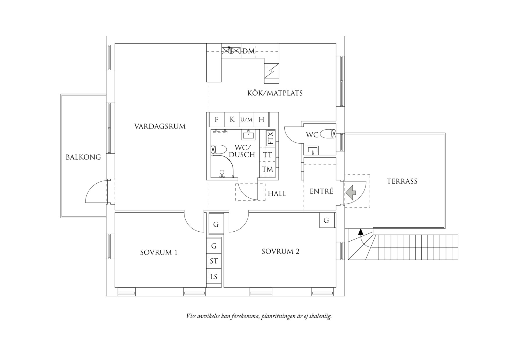 Planritning 1 Seglarängsvägen 23F