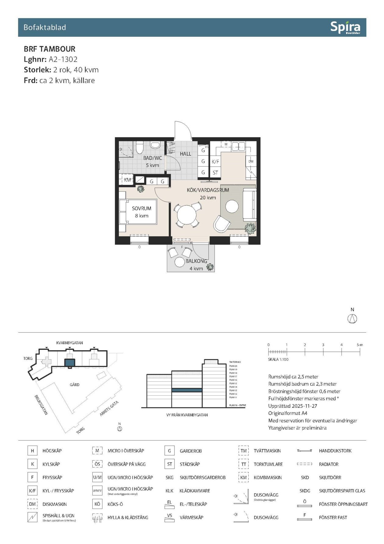 Planritning 1 Kvarnbygatan 4B