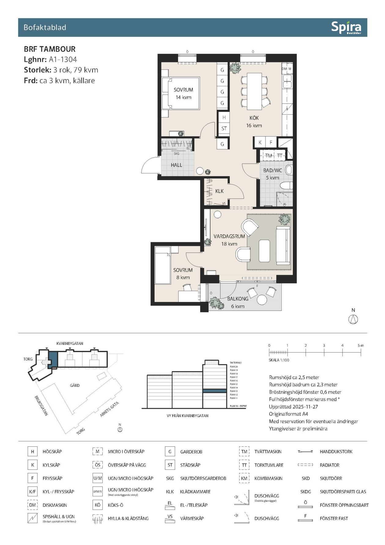 Planritning 1 Kvarnbygatan 4B