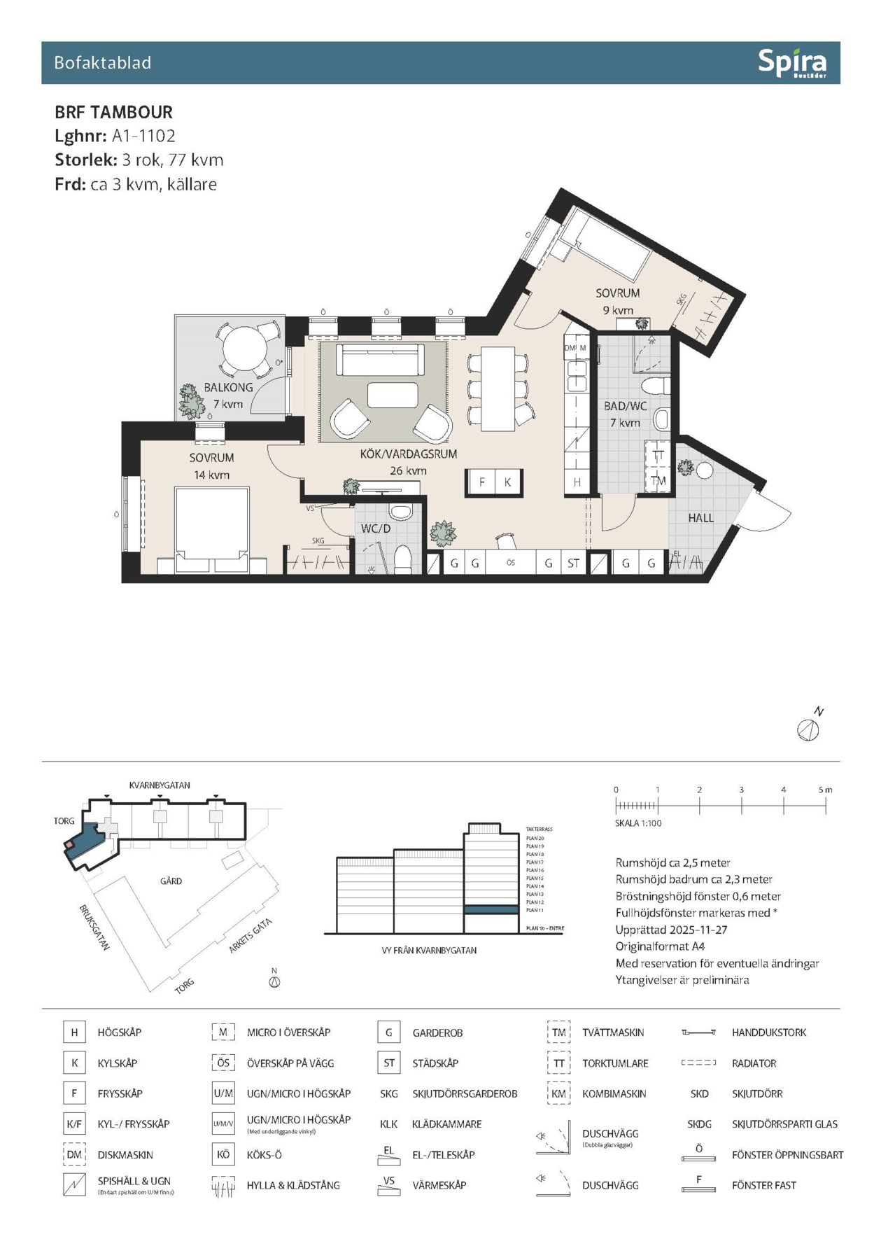 Planritning 1 Kvarnbygatan 4A