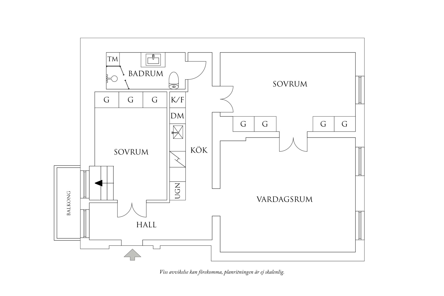 Planritning 1 Viktoriagatan 12A