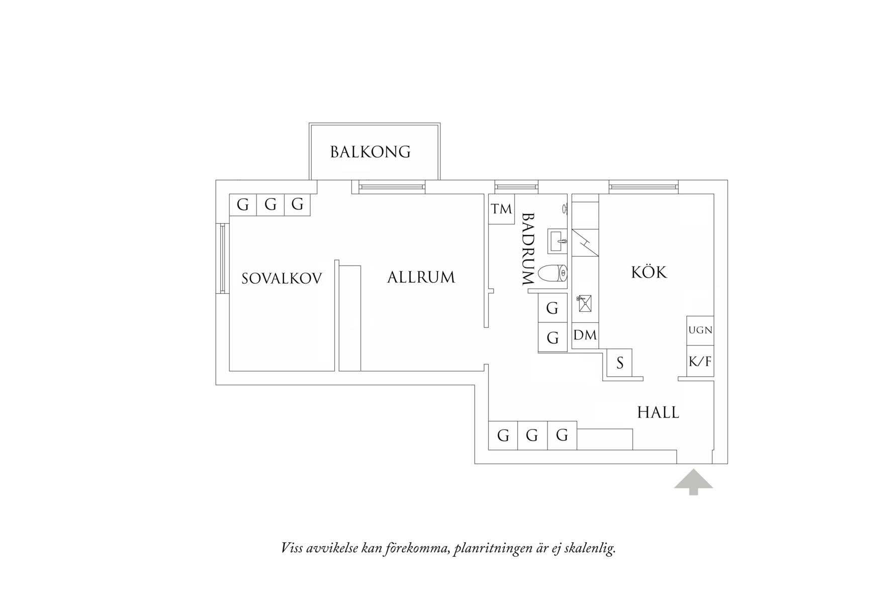 Planritning 1 Falkenbergsgatan 13A