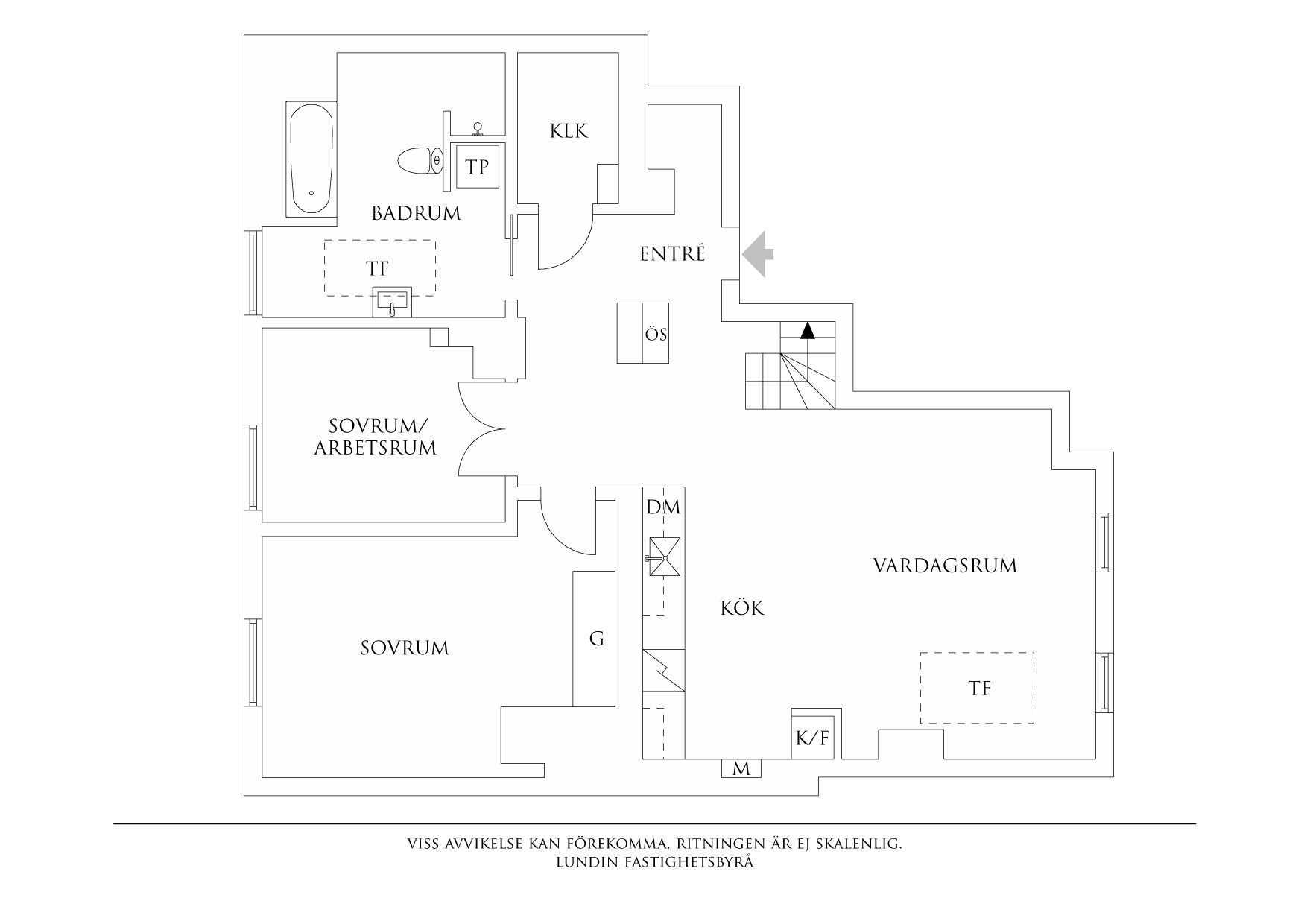 Planritning 1 Karl Gustavsgatan 7A